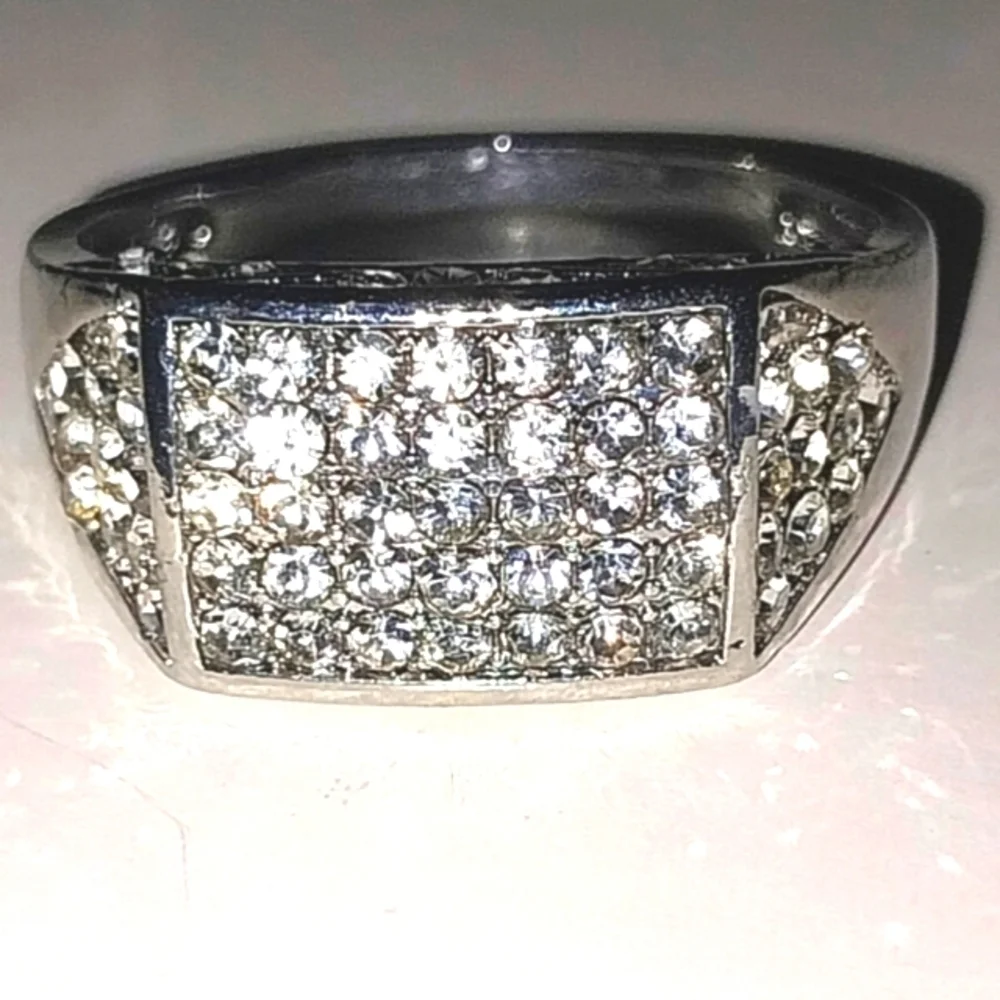 Modern Men's 925 Blinged Out Ring Sz 11